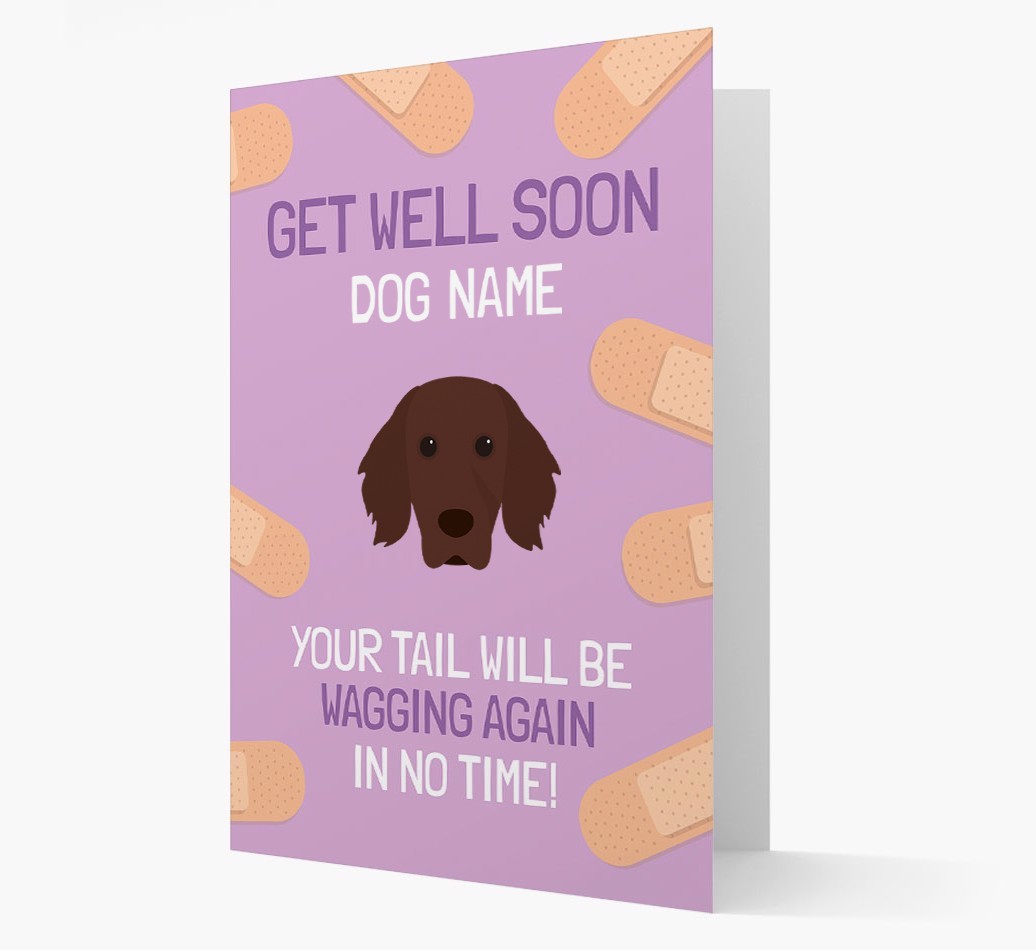 Personalized 'Get well soon {dogsName}' Card with {breedFullName} Icon