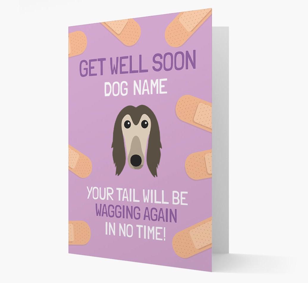 Personalized 'Get well soon {dogsName}' Card with {breedFullName} Icon