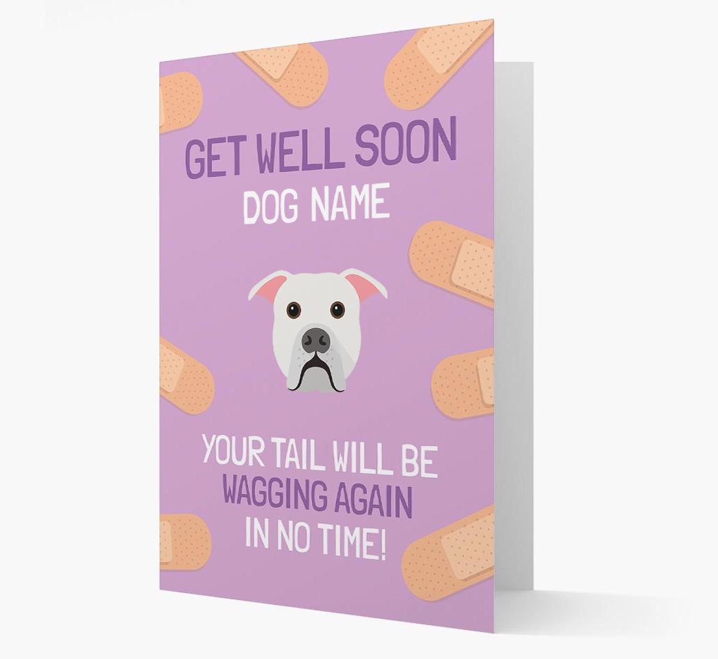 Personalized 'Get well soon {dogsName}' Card with {breedFullName} Icon
