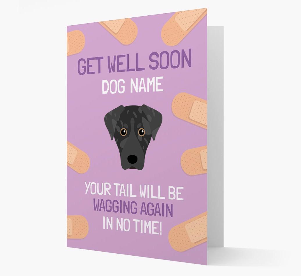 Personalized 'Get well soon {dogsName}' Card with {breedFullName} Icon