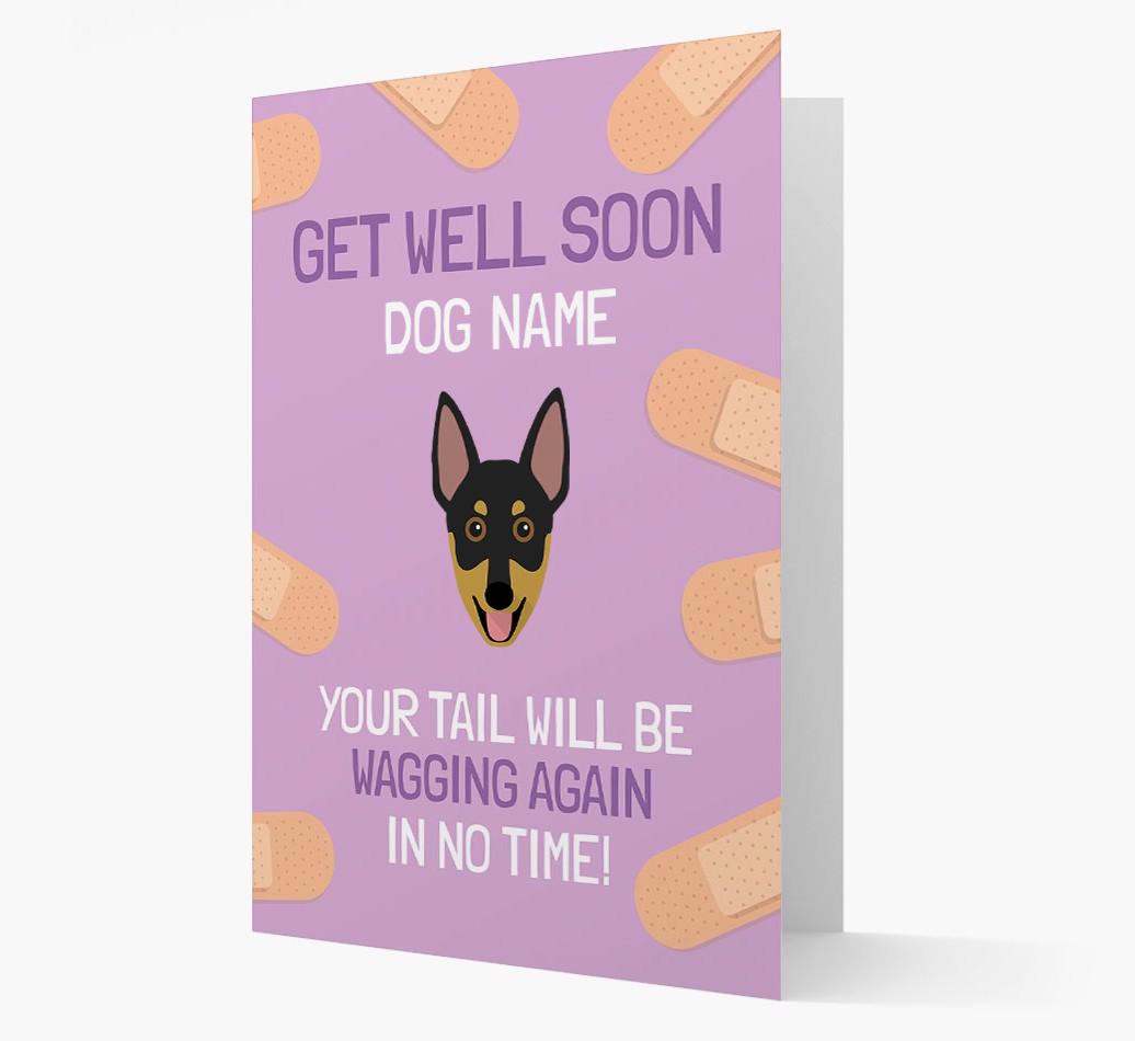 Personalized 'Get well soon {dogsName}' Card with {breedFullName} Icon