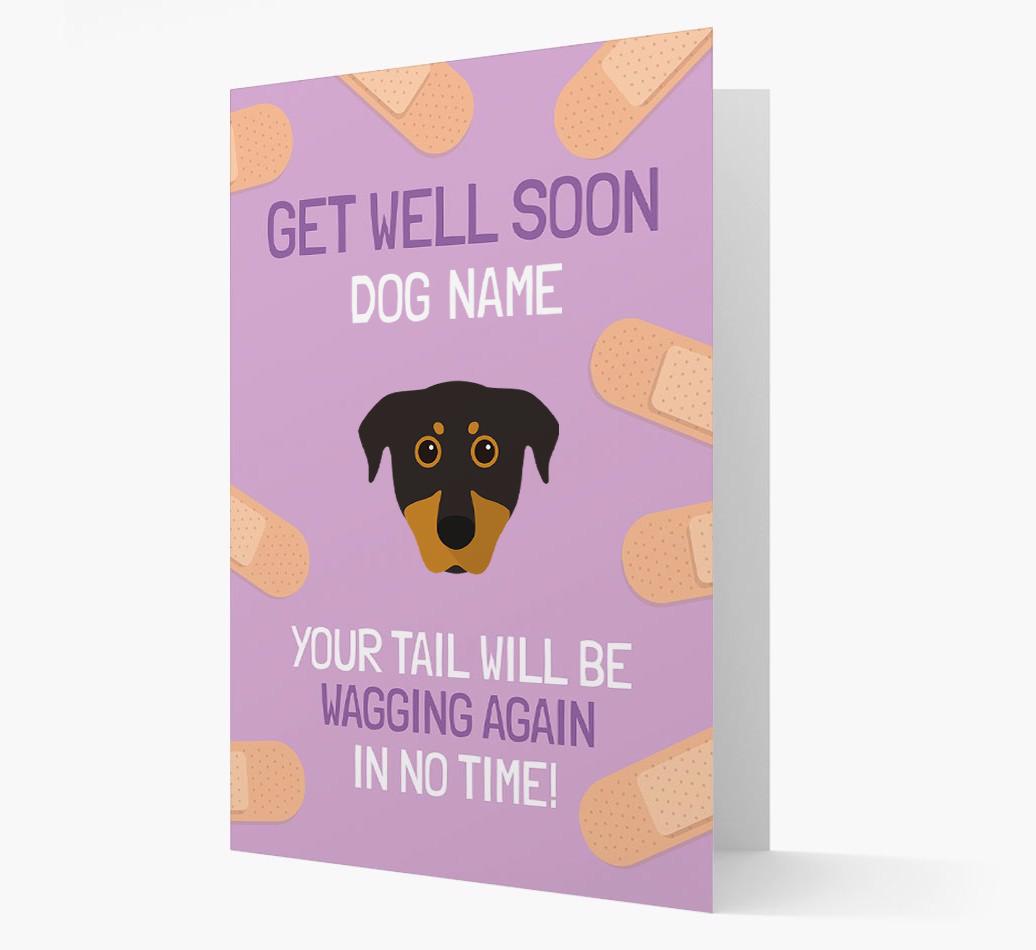 Personalized 'Get well soon {dogsName}' Card with {breedFullName} Icon