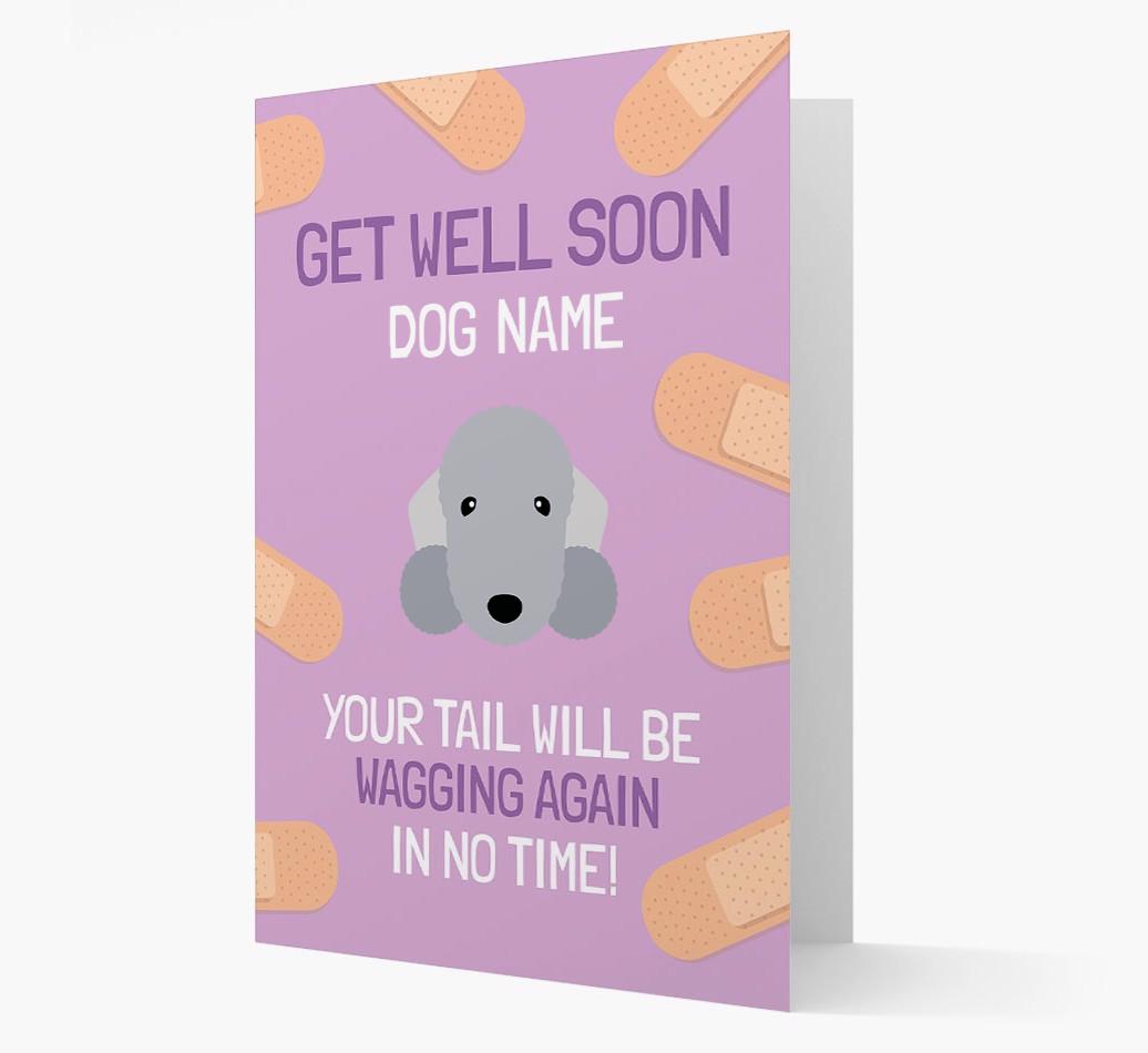 Personalized 'Get well soon {dogsName}' Card with {breedFullName} Icon