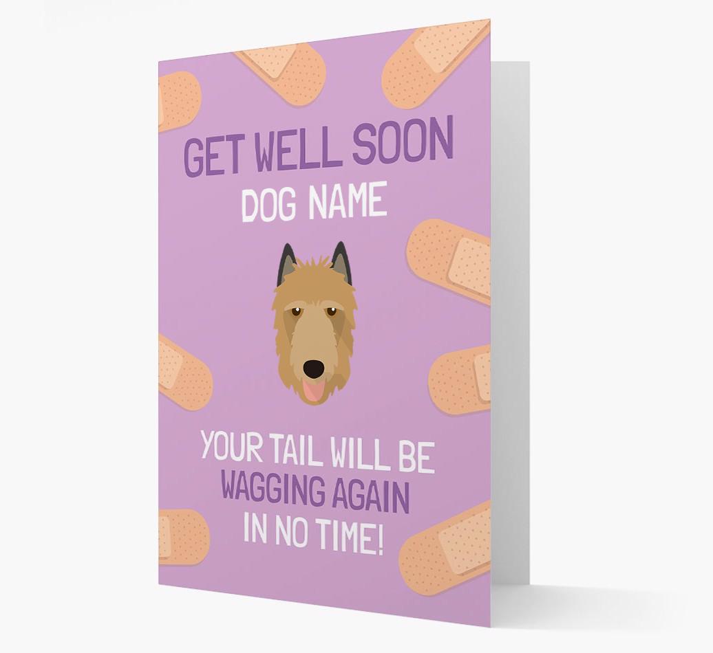 Personalized 'Get well soon {dogsName}' Card with {breedFullName} Icon