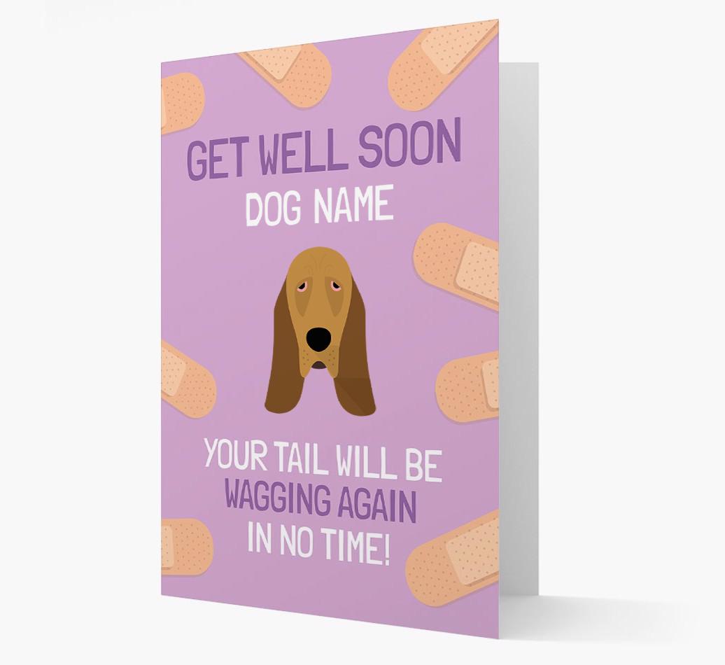 Personalized 'Get well soon {dogsName}' Card with {breedFullName} Icon