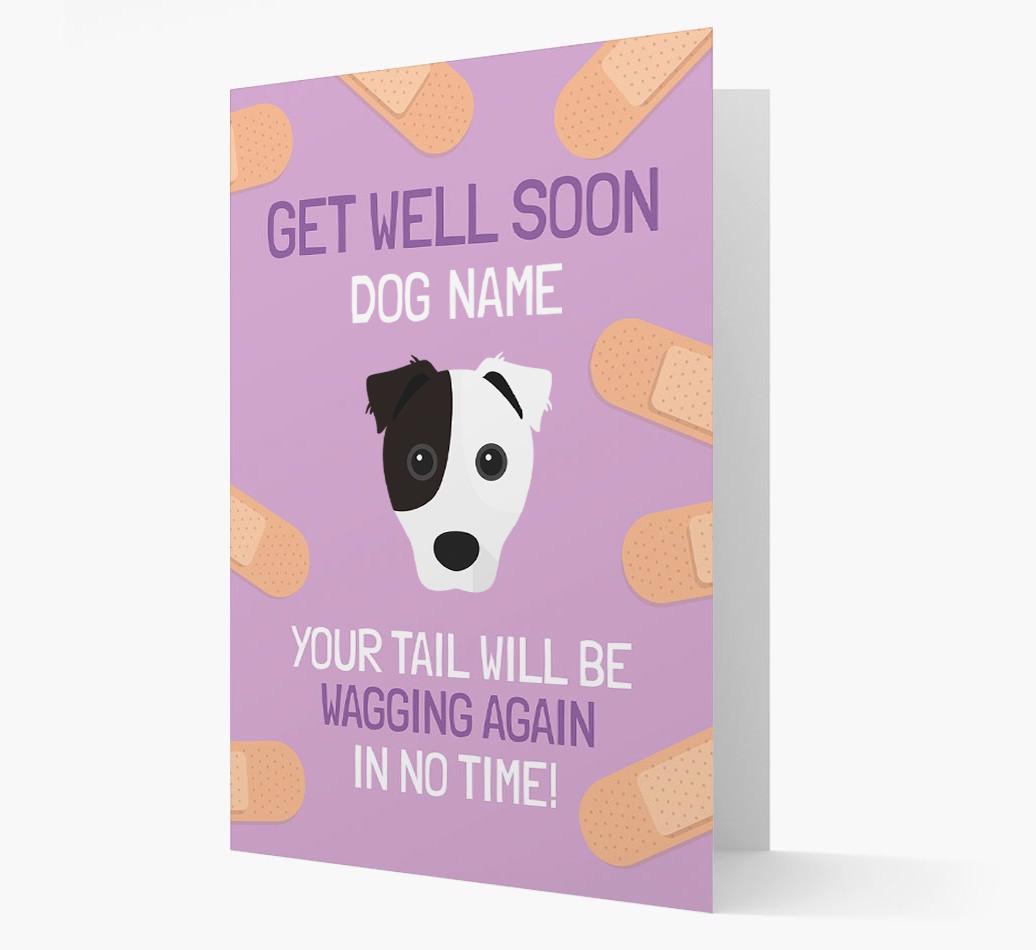 Personalized 'Get well soon {dogsName}' Card with {breedFullName} Icon