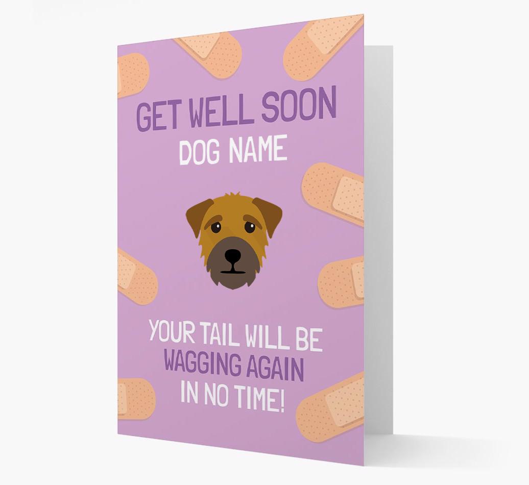 Personalized 'Get well soon {dogsName}' Card with {breedFullName} Icon