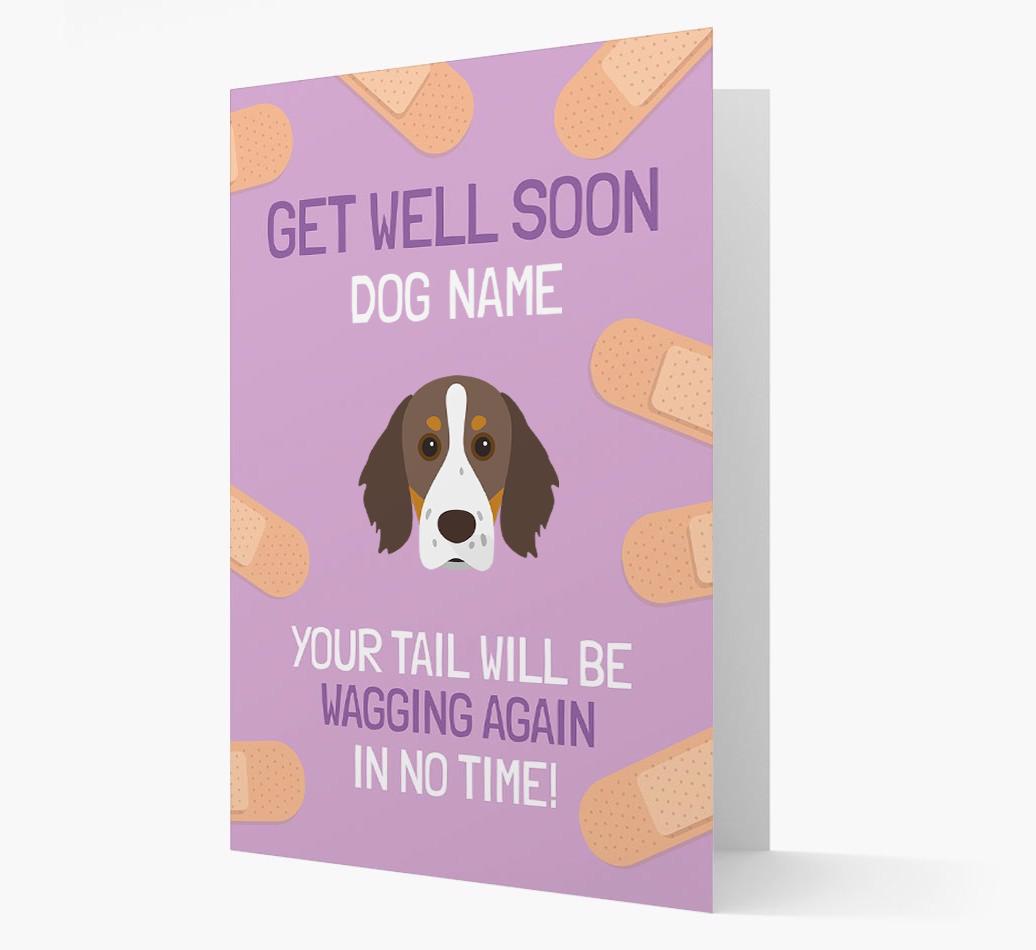 Personalized 'Get well soon {dogsName}' Card with {breedFullName} Icon