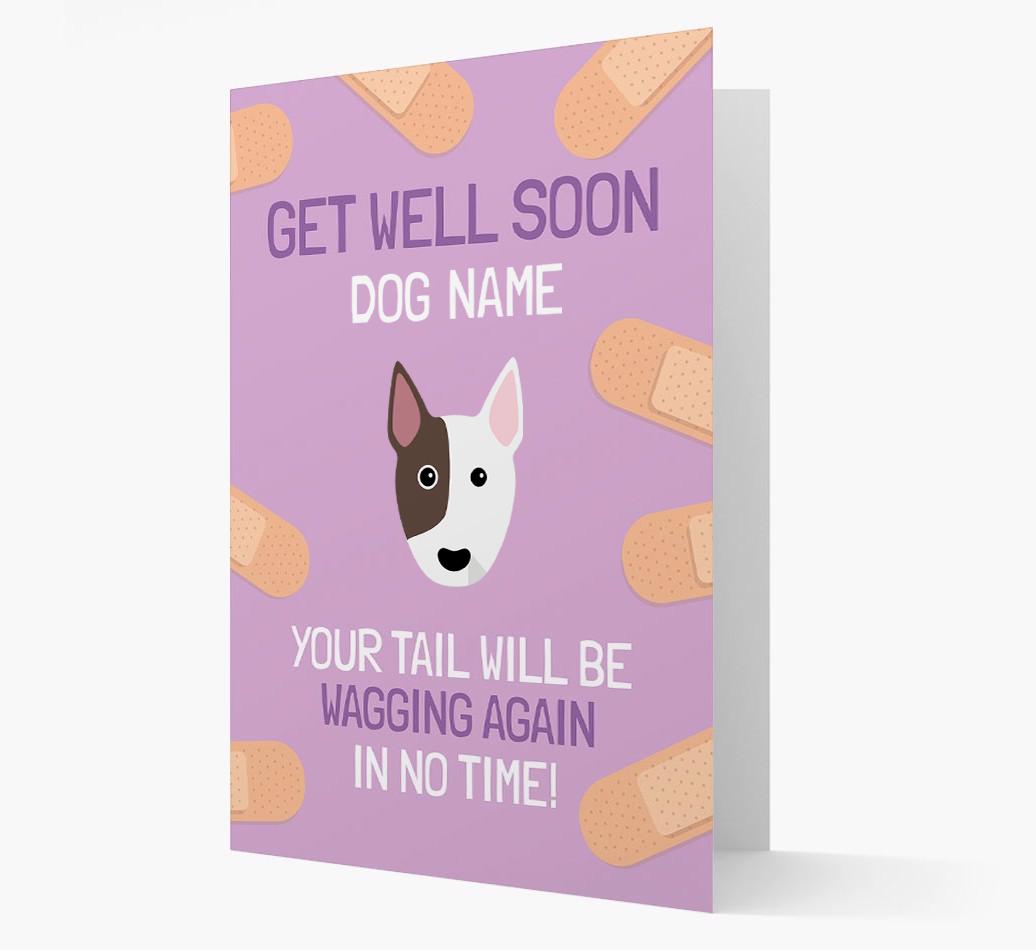 Personalized 'Get well soon {dogsName}' Card with {breedFullName} Icon
