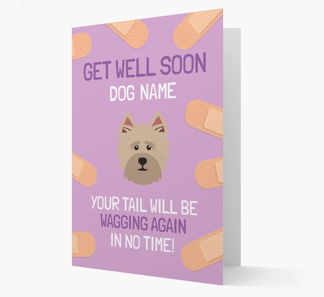 Personalized 'Get well soon {dogsName}' Card with {breedFullName} Icon
