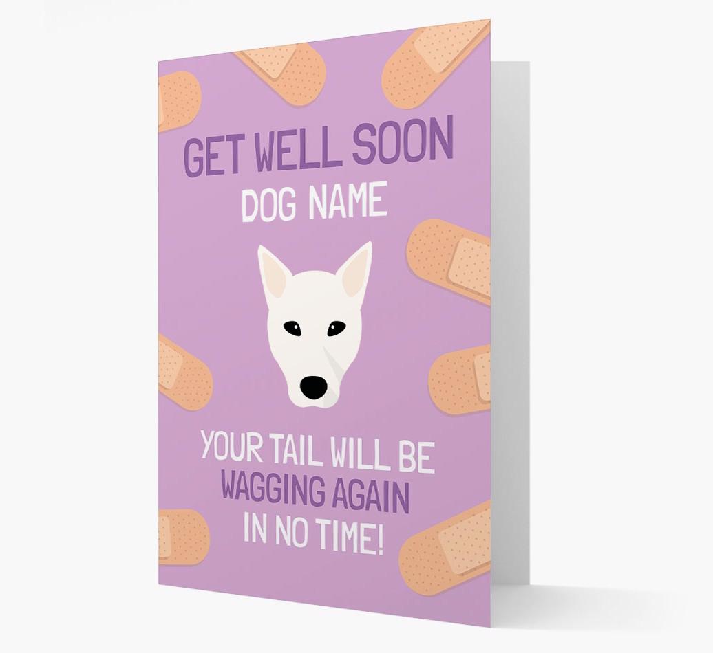 Personalized 'Get well soon {dogsName}' Card with {breedFullName} Icon