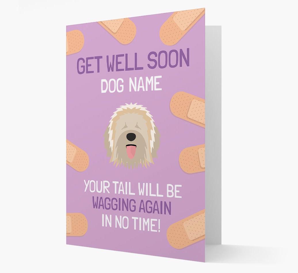 Personalized 'Get well soon {dogsName}' Card with {breedFullName} Icon