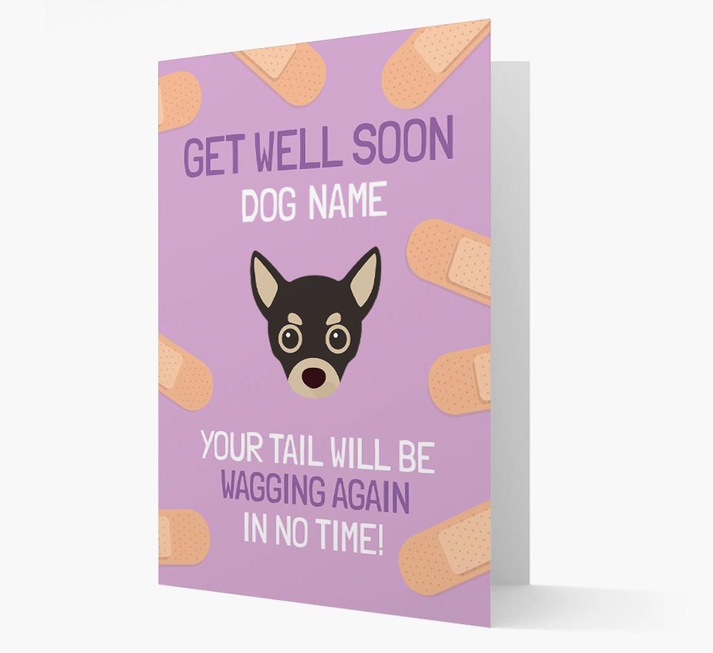 Personalized 'Get well soon {dogsName}' Card with {breedFullName} Icon