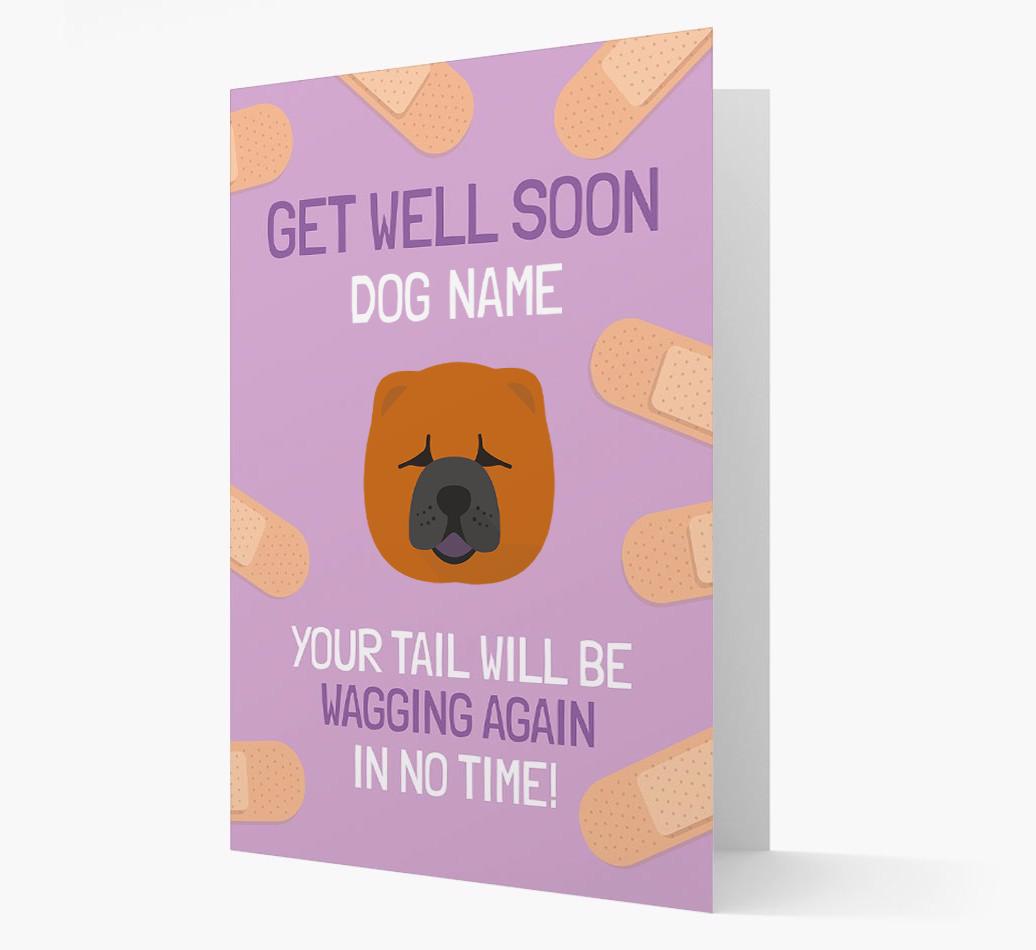 Personalized 'Get well soon {dogsName}' Card with {breedFullName} Icon