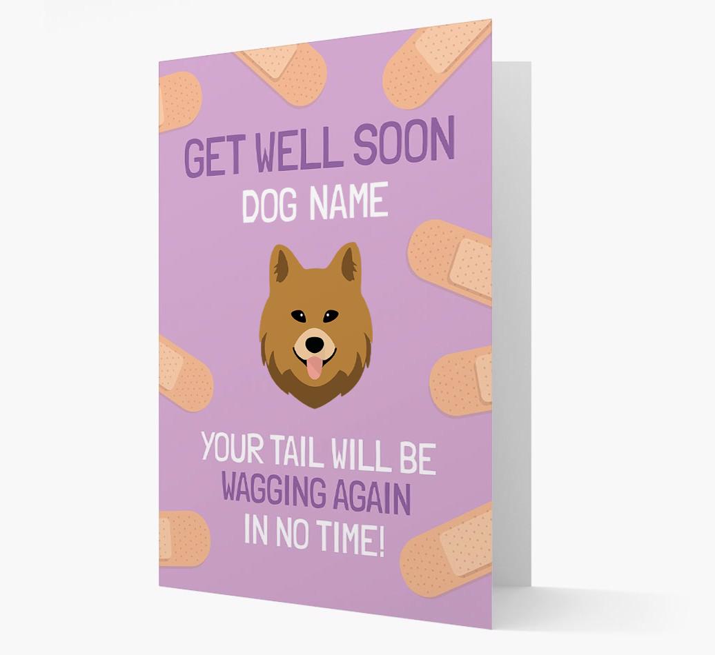 Personalized 'Get well soon {dogsName}' Card with {breedFullName} Icon