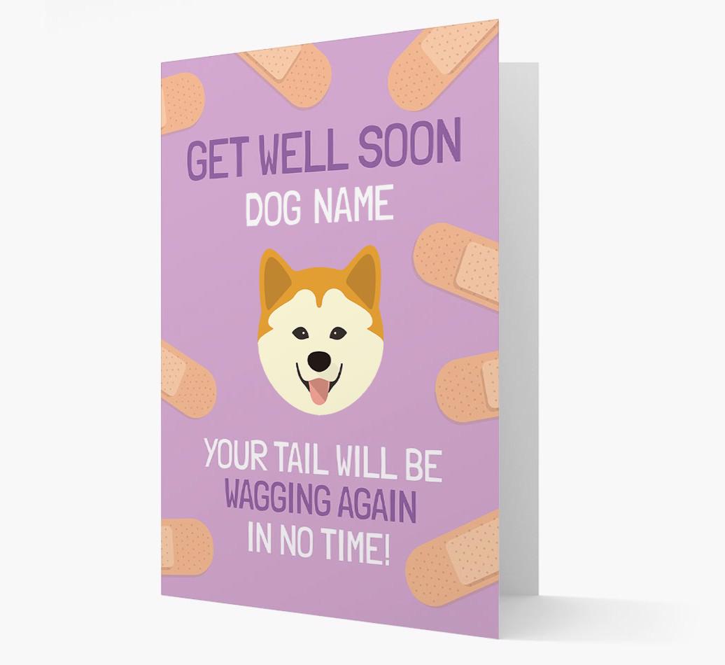 Personalized 'Get well soon {dogsName}' Card with {breedFullName} Icon