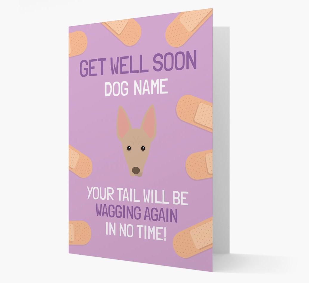Personalized 'Get well soon {dogsName}' Card with {breedFullName} Icon