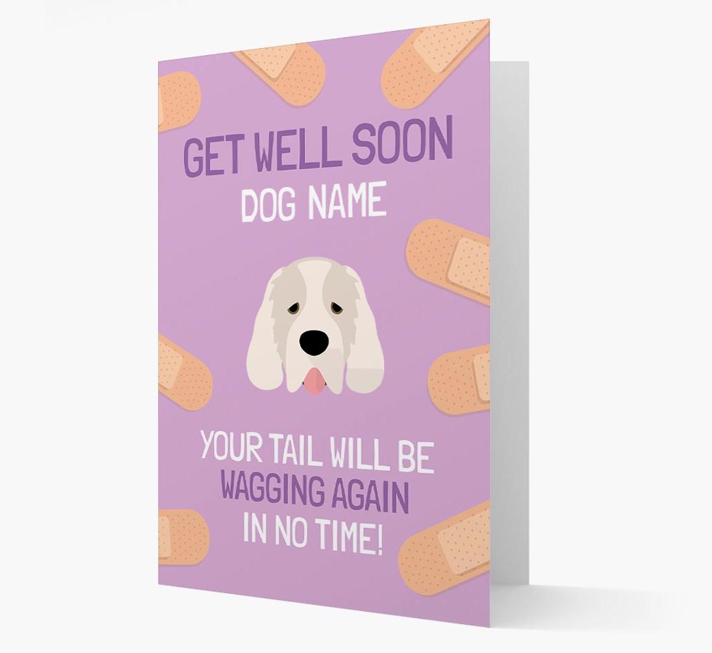 Personalized 'Get well soon {dogsName}' Card with {breedFullName} Icon