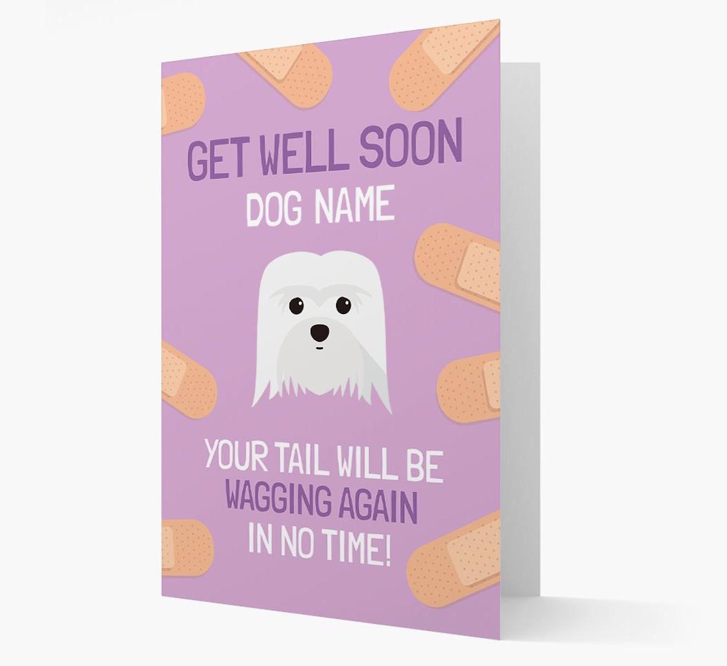 Personalized 'Get well soon {dogsName}' Card with {breedFullName} Icon