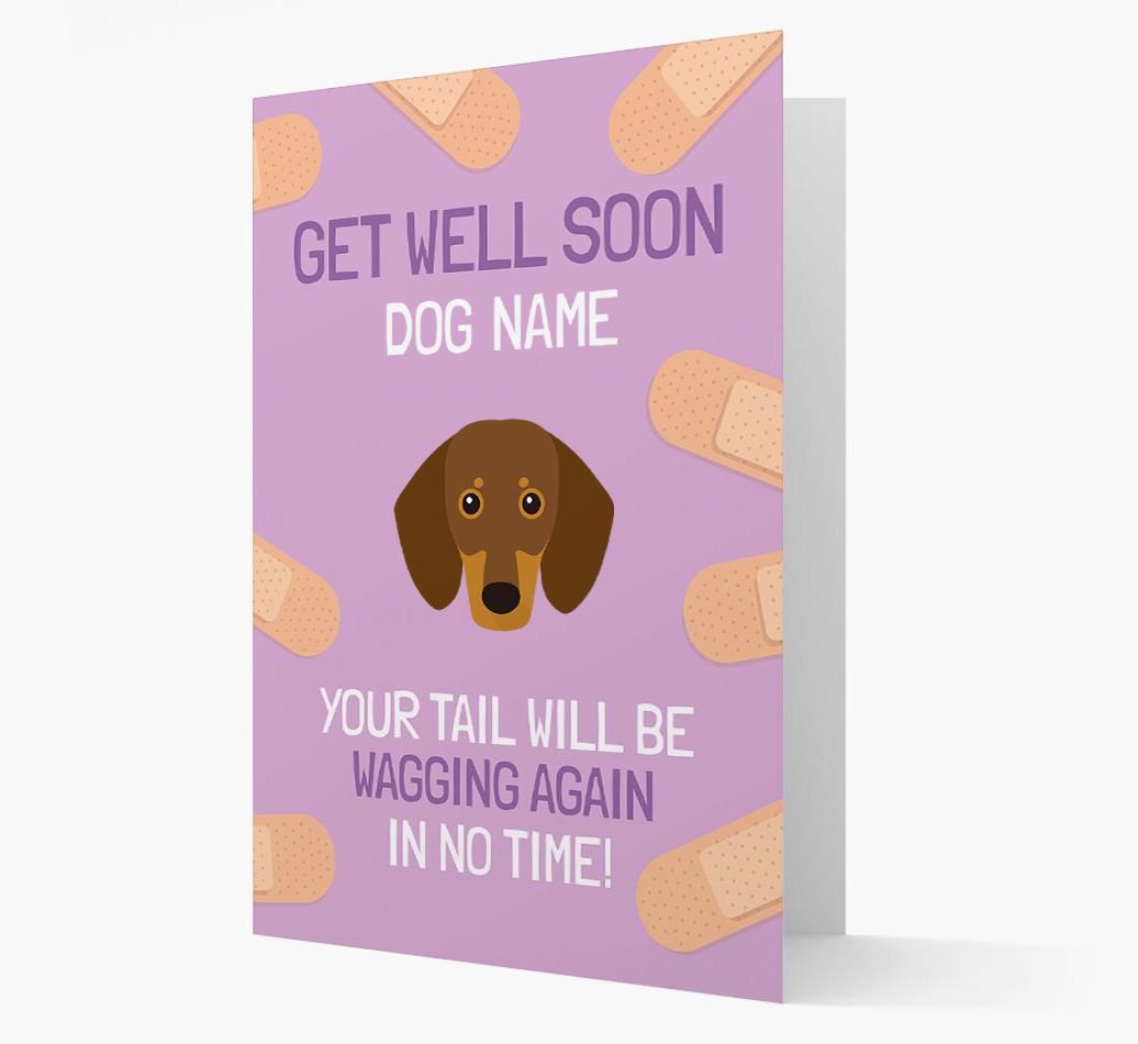 Personalized 'Get well soon {dogsName}' Card with {breedFullName} Icon