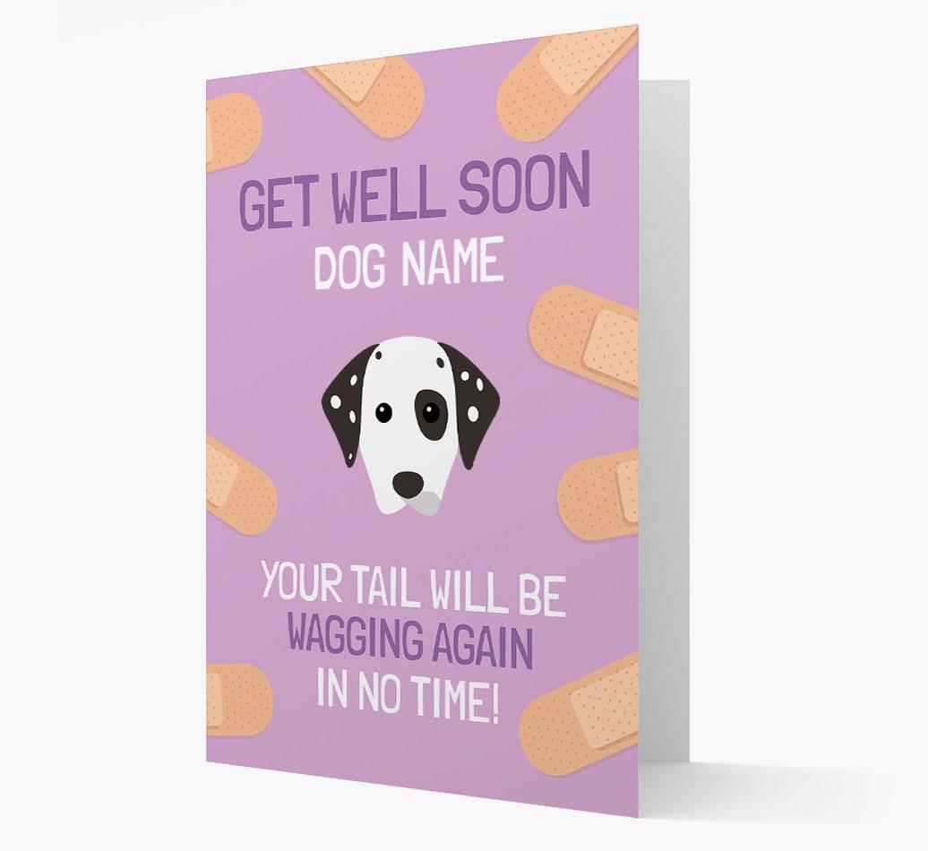 Personalized 'Get well soon {dogsName}' Card with {breedFullName} Icon
