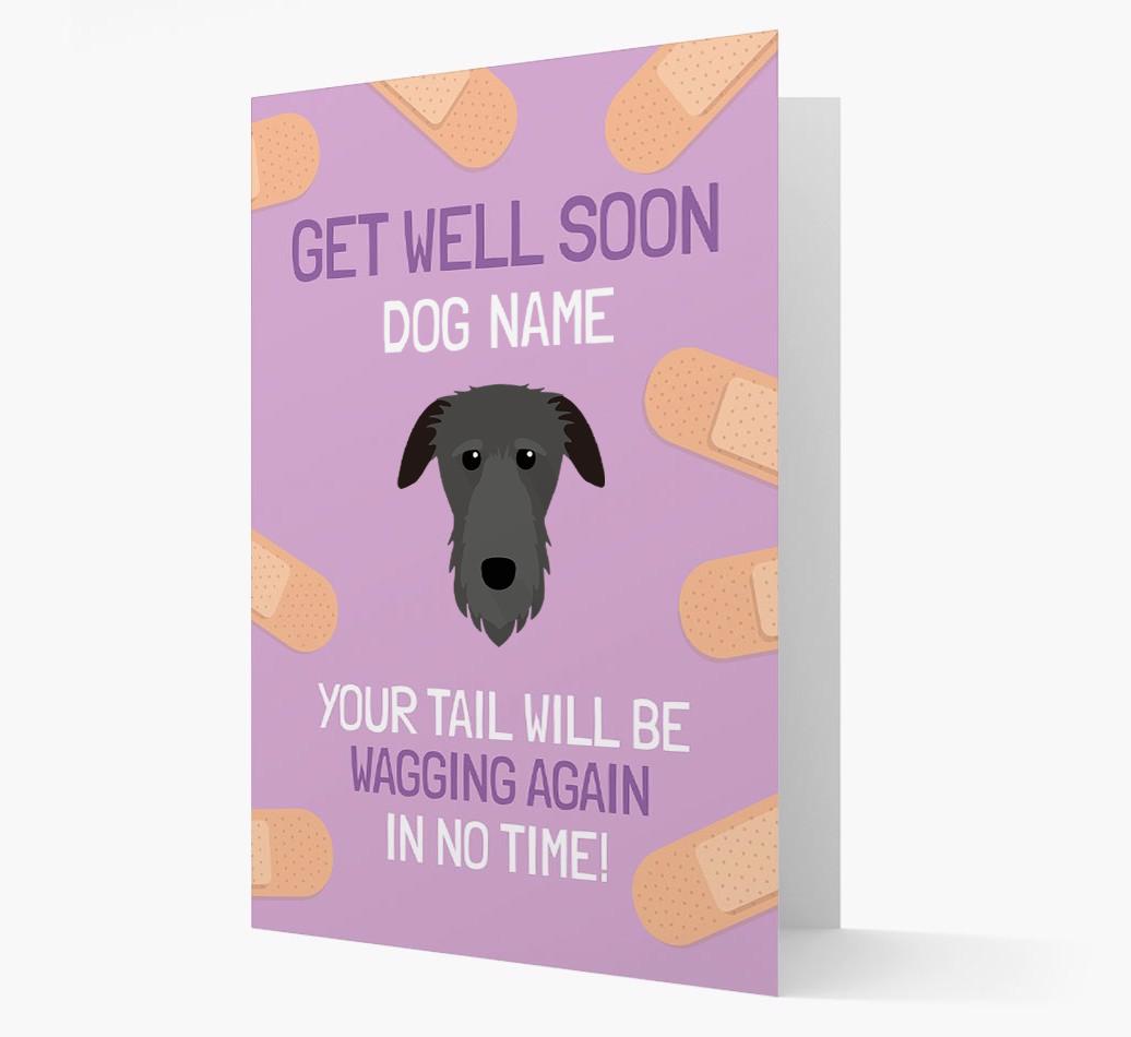 Personalized 'Get well soon {dogsName}' Card with {breedFullName} Icon