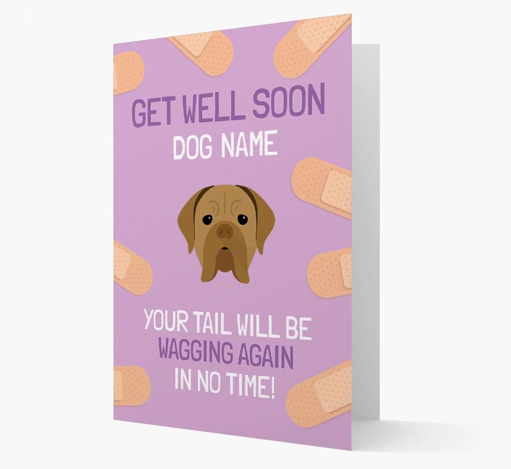 Personalized 'Get well soon {dogsName}' Card with {breedFullName} Icon