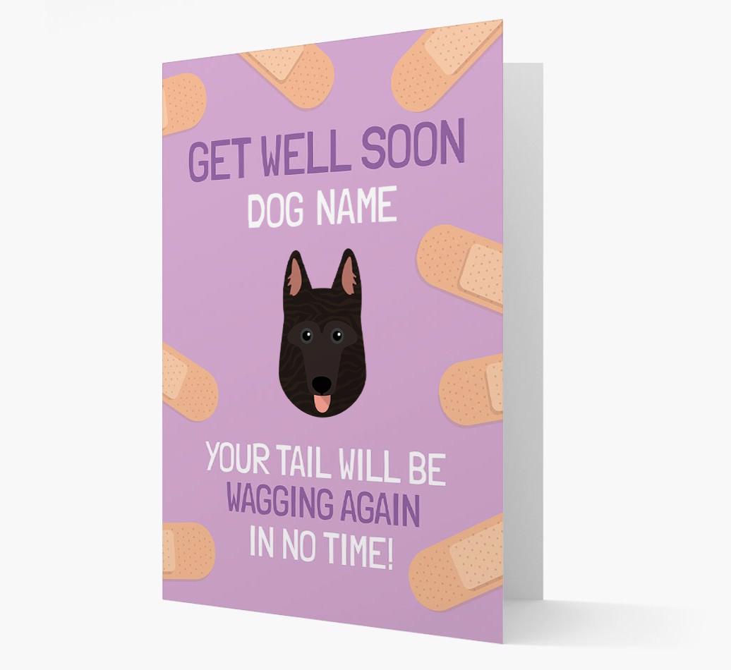Personalized 'Get well soon {dogsName}' Card with {breedFullName} Icon