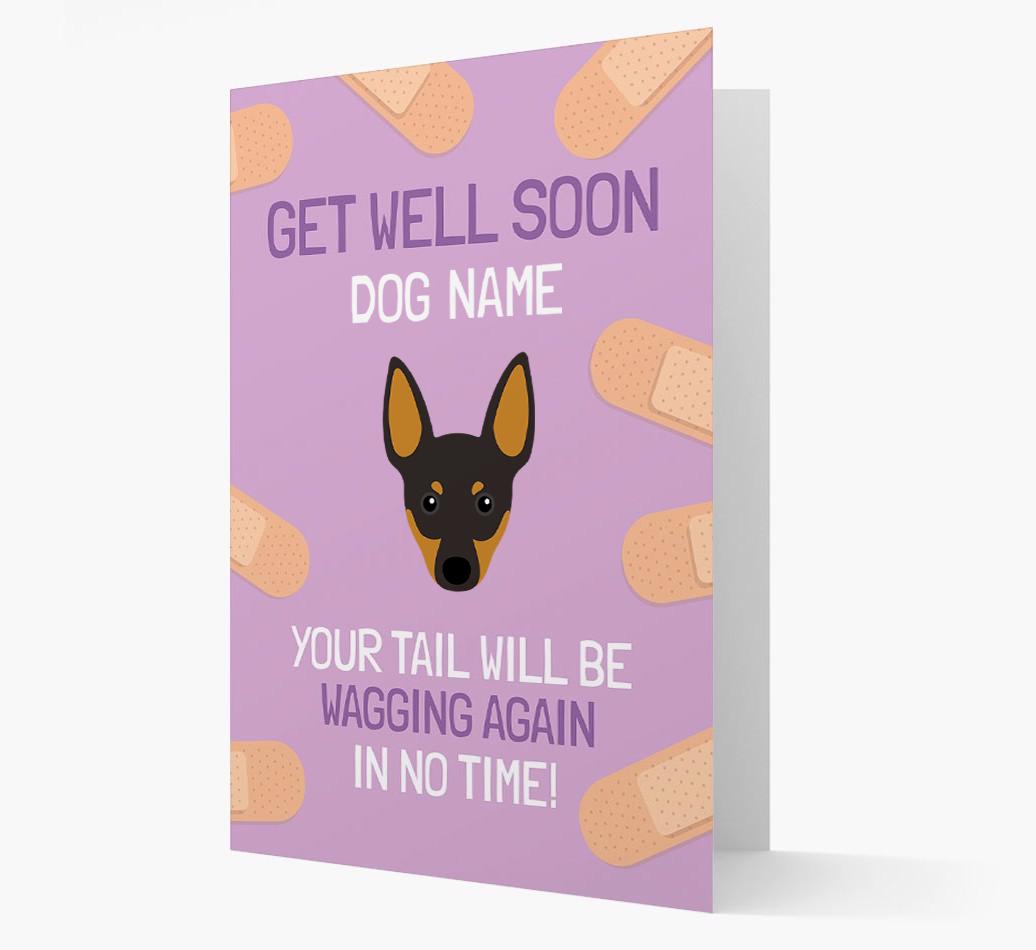 Personalized 'Get well soon {dogsName}' Card with {breedFullName} Icon