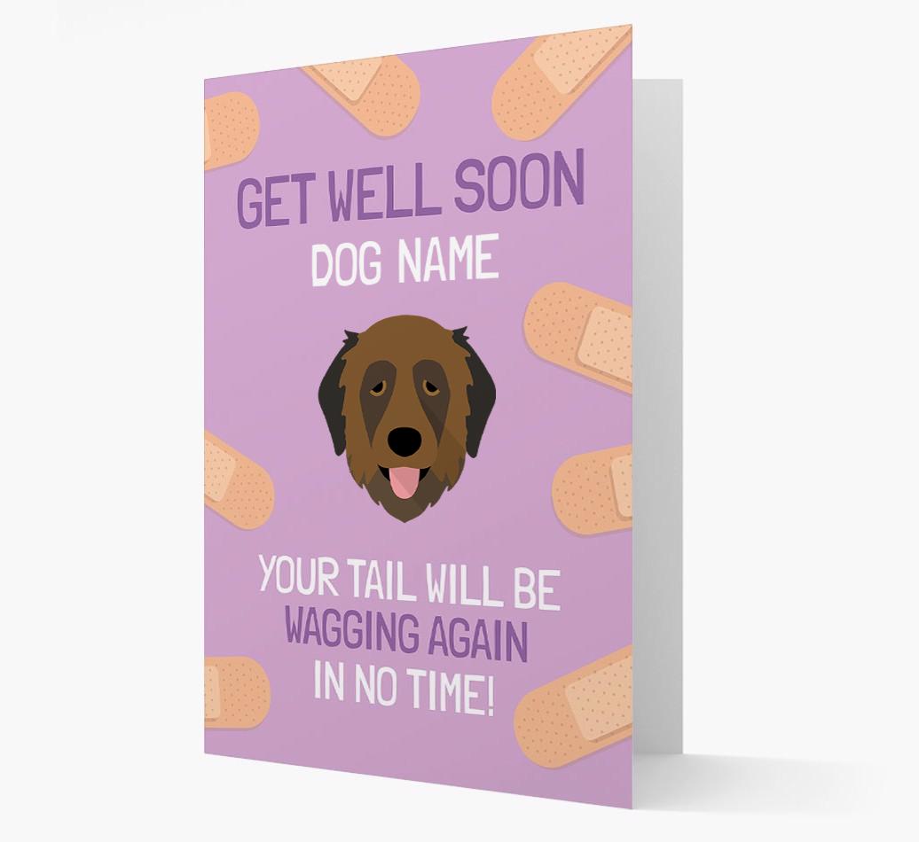 Personalized 'Get well soon {dogsName}' Card with {breedFullName} Icon