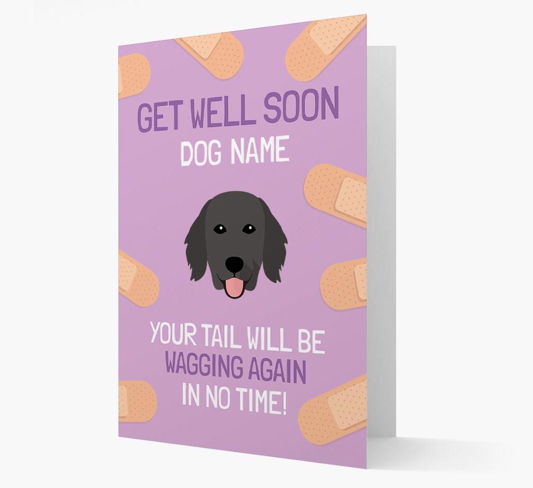 Personalized 'Get well soon {dogsName}' Card with {breedFullName} Icon