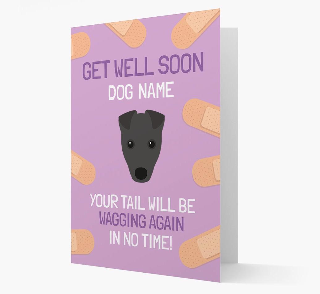 Personalized 'Get well soon {dogsName}' Card with {breedFullName} Icon