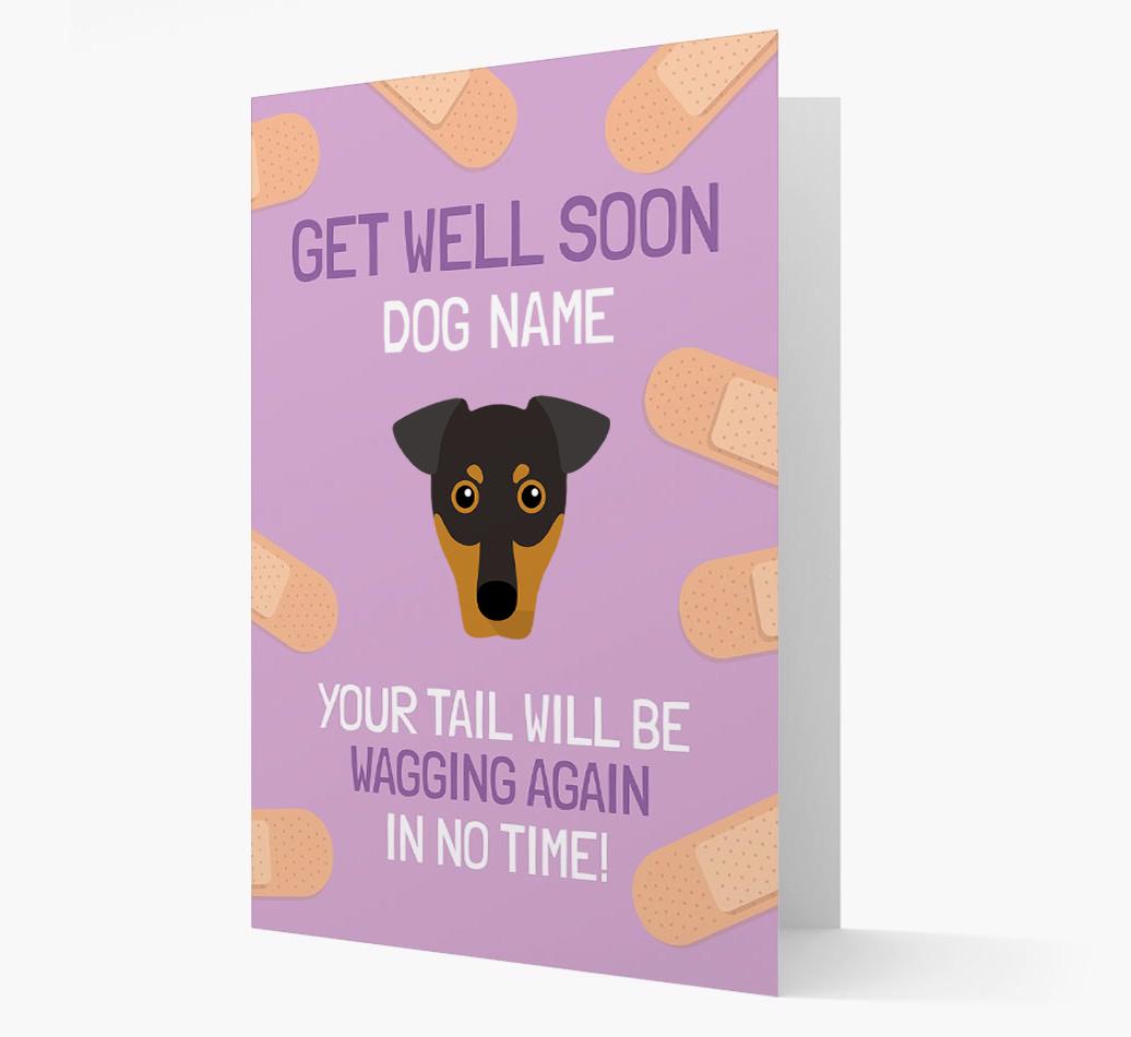 Personalized 'Get well soon {dogsName}' Card with {breedFullName} Icon