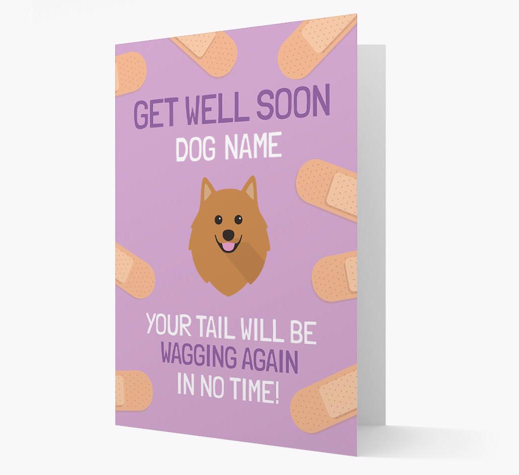Personalized 'Get well soon {dogsName}' Card with {breedFullName} Icon