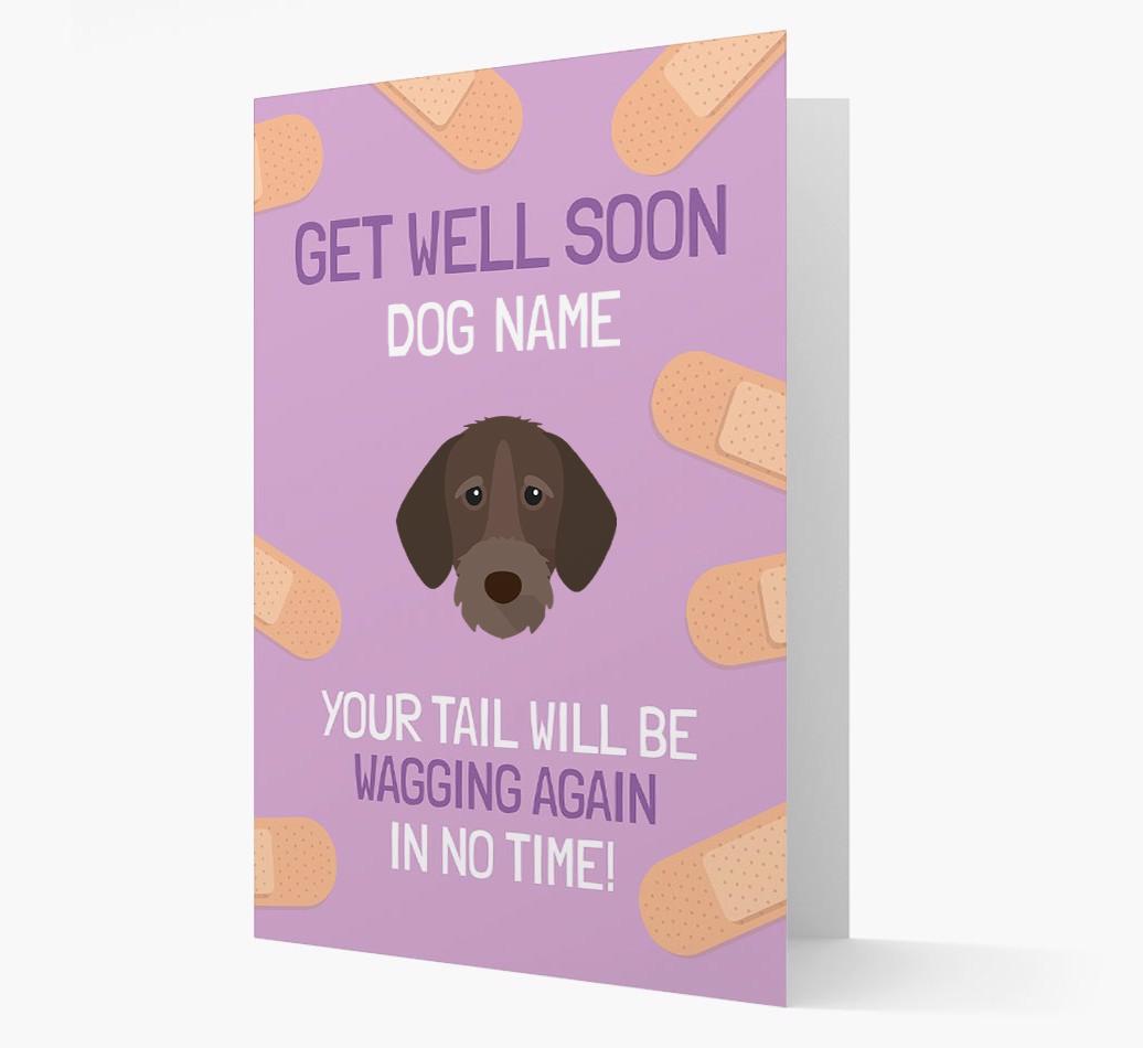 Personalized 'Get well soon {dogsName}' Card with {breedFullName} Icon