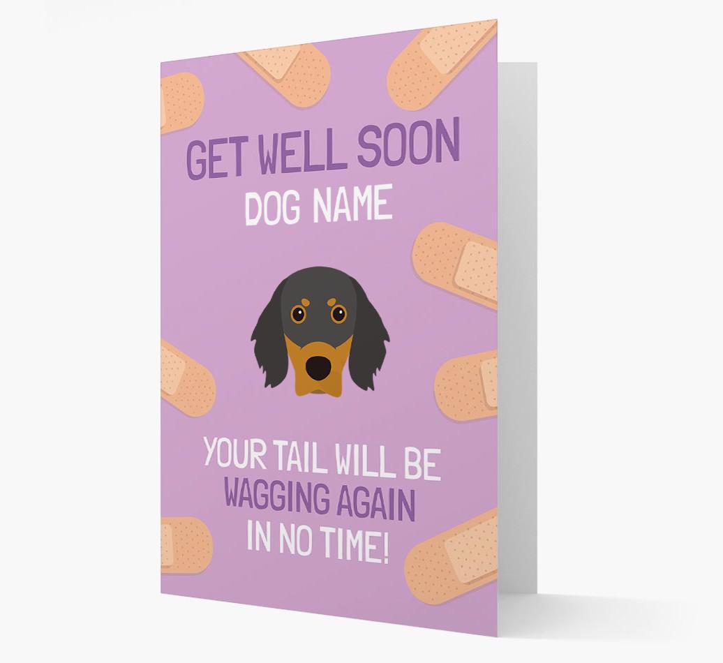 Personalized 'Get well soon {dogsName}' Card with {breedFullName} Icon