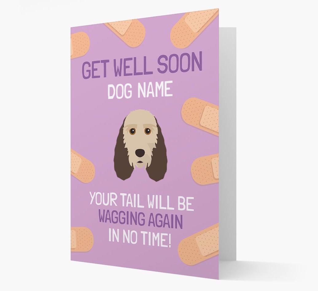 Personalized 'Get well soon {dogsName}' Card with {breedFullName} Icon