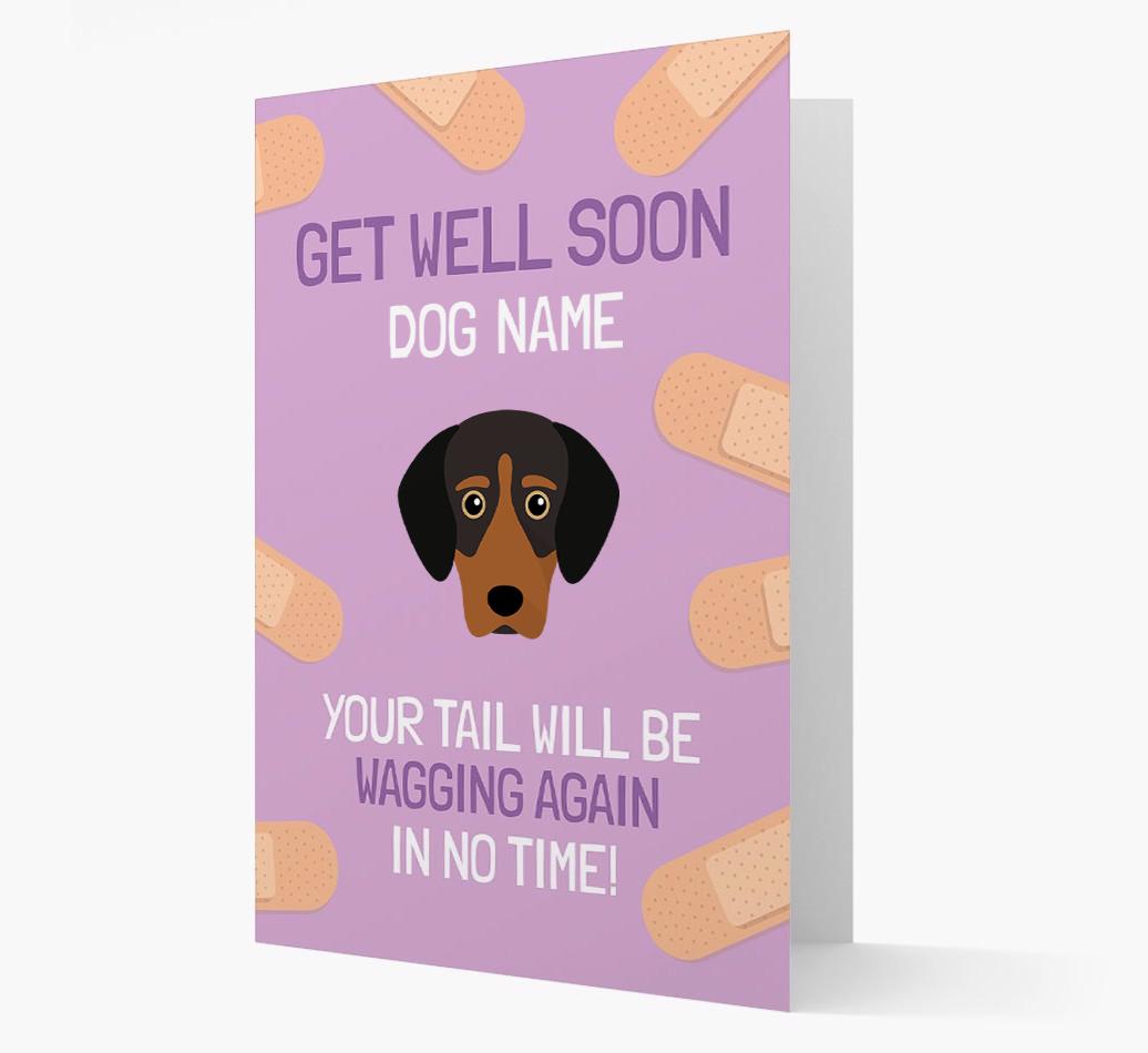 Personalized 'Get well soon {dogsName}' Card with {breedFullName} Icon