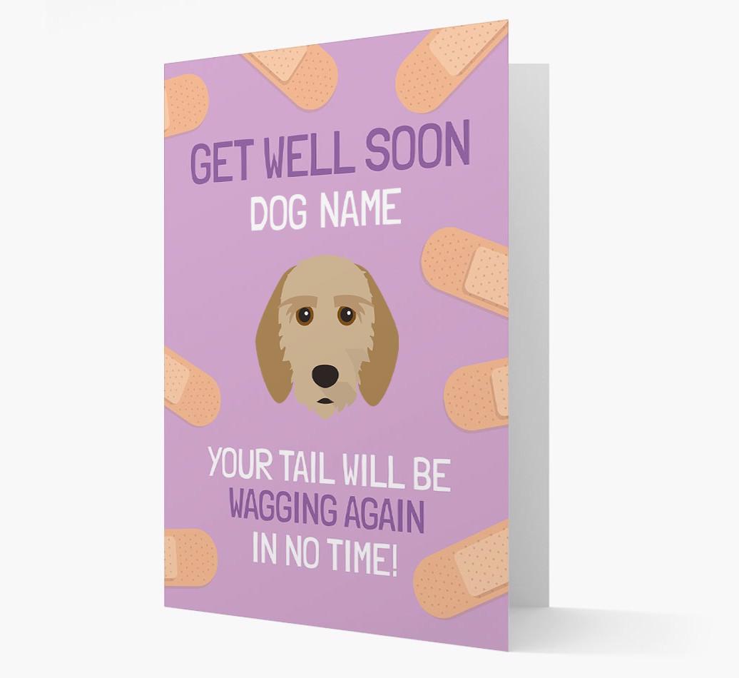 Personalized 'Get well soon {dogsName}' Card with {breedFullName} Icon