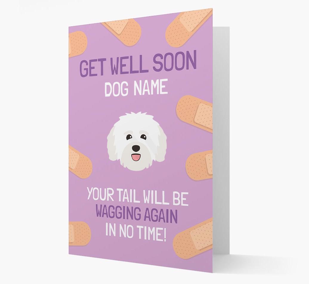 Personalized 'Get well soon {dogsName}' Card with {breedFullName} Icon