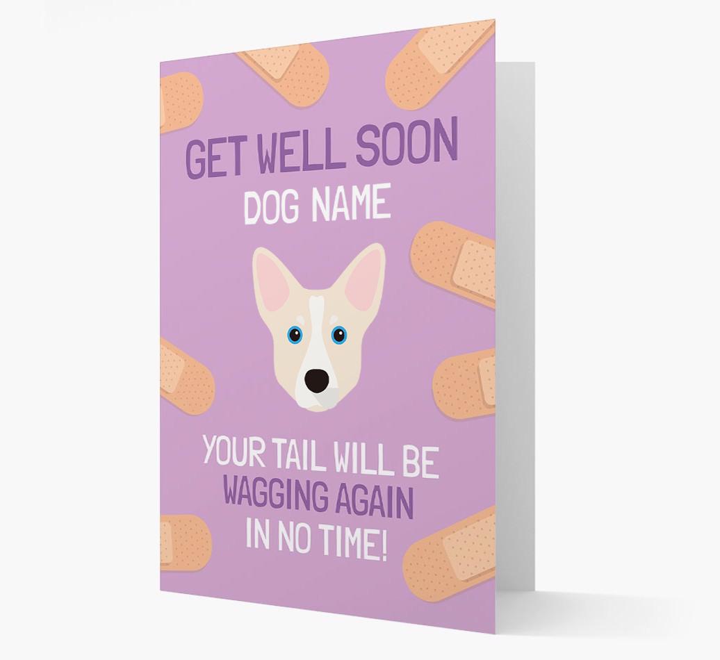 Personalized 'Get well soon {dogsName}' Card with {breedFullName} Icon