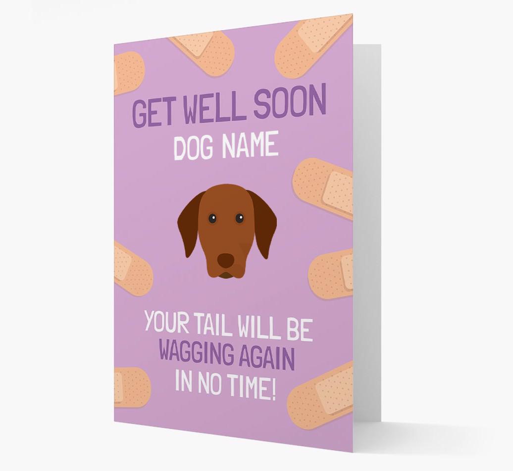 Personalised 'Get well soon {dogsName}' Card with {breedFullName} Icon