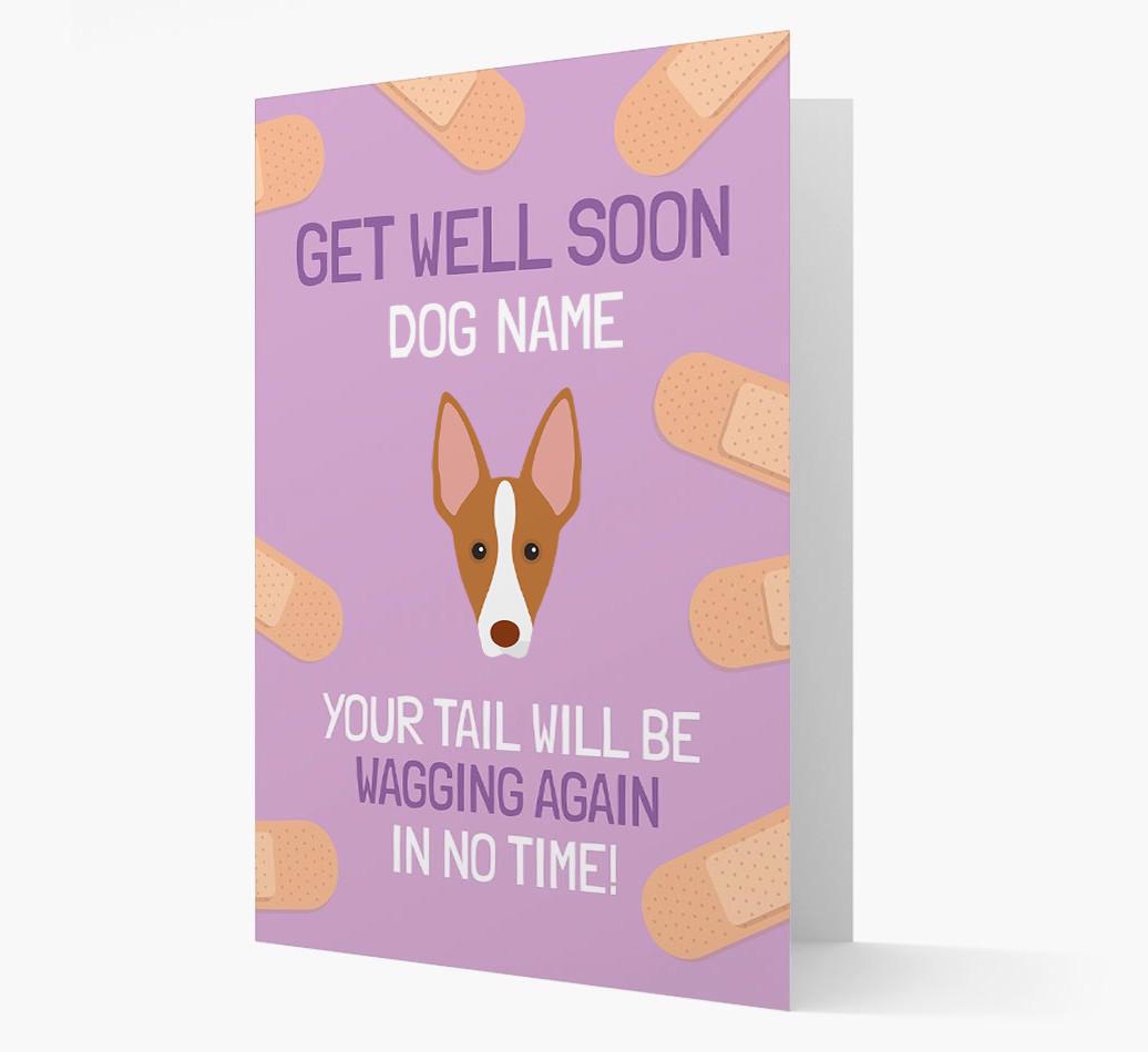 Personalized 'Get well soon {dogsName}' Card with {breedFullName} Icon
