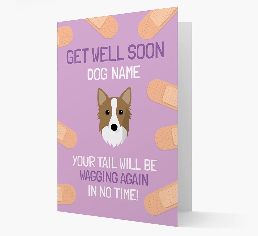 Personalized 'Get well soon {dogsName}' Card with {breedFullName} Icon