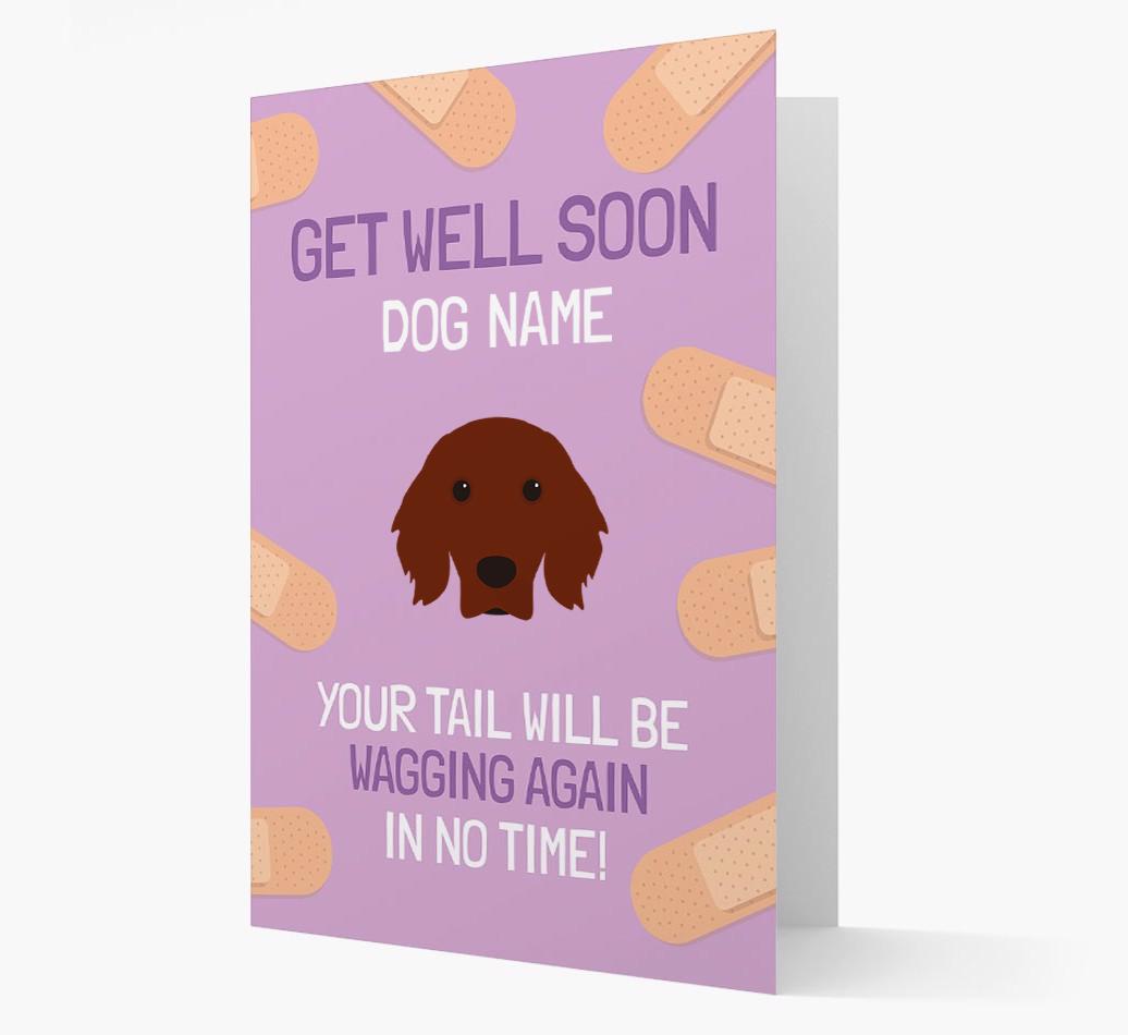 Personalized 'Get well soon {dogsName}' Card with {breedFullName} Icon