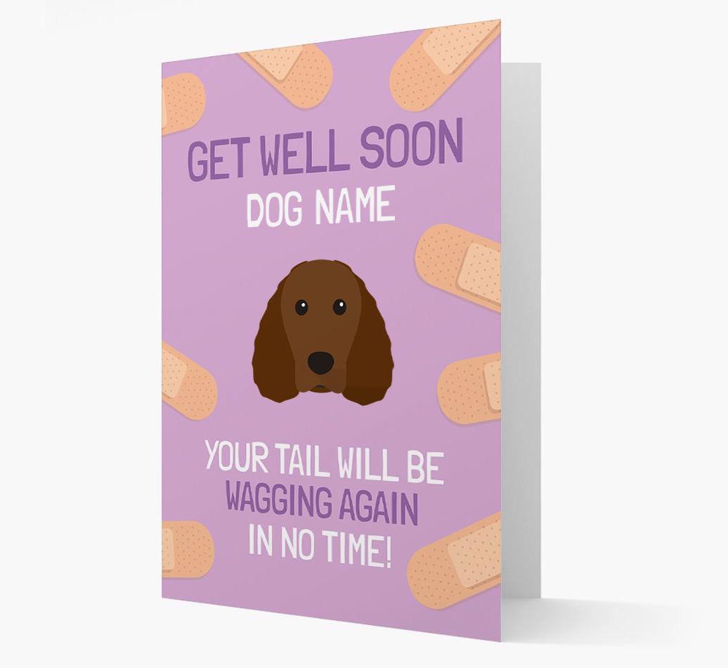 Personalized 'Get well soon {dogsName}' Card with {breedFullName} Icon