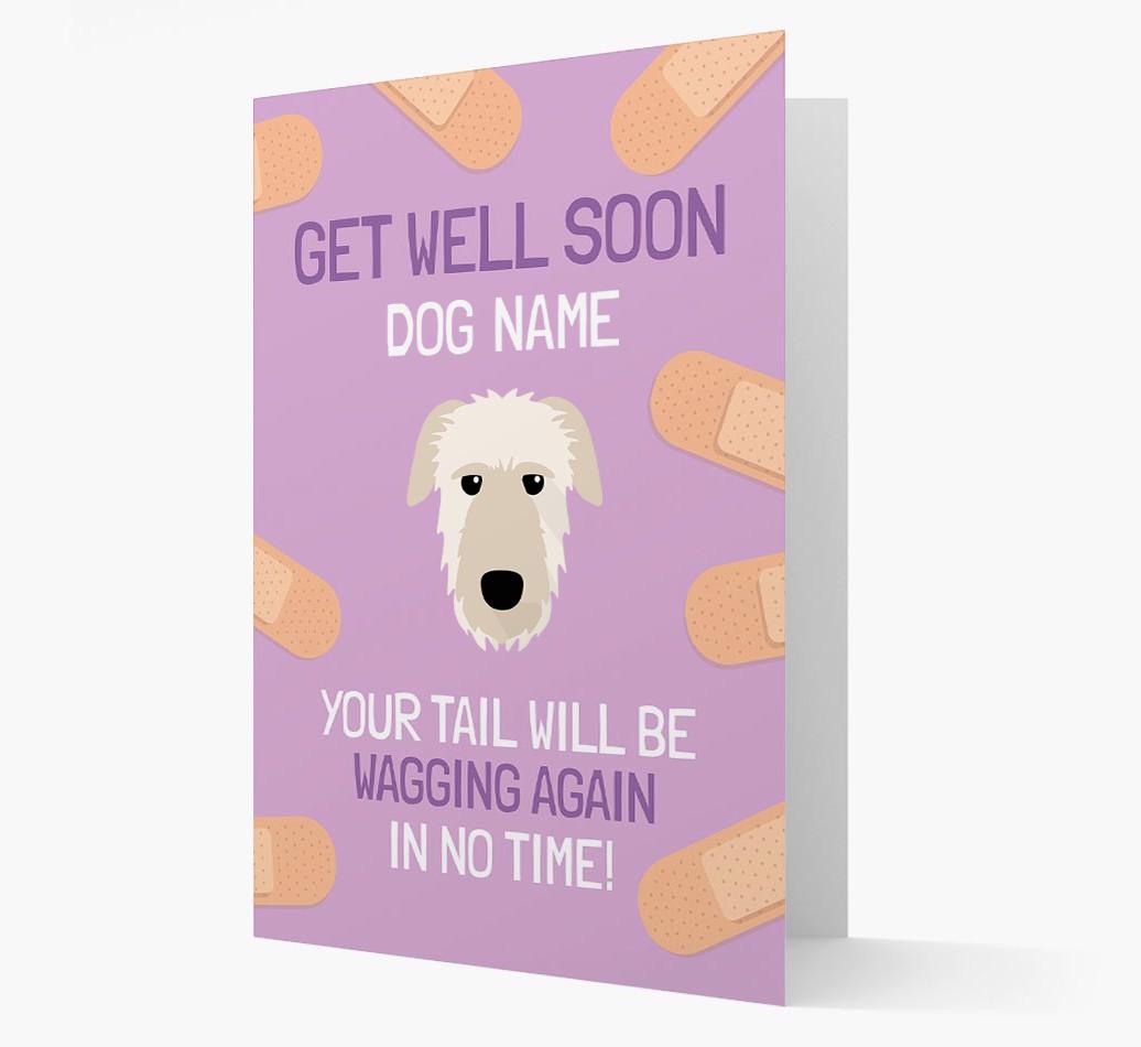 Personalized 'Get well soon {dogsName}' Card with {breedFullName} Icon