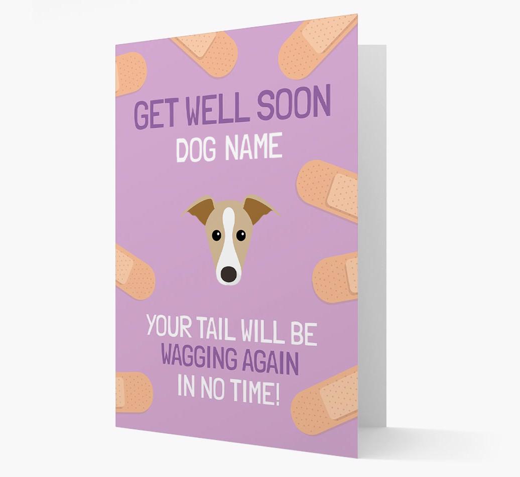Personalized 'Get well soon {dogsName}' Card with {breedFullName} Icon