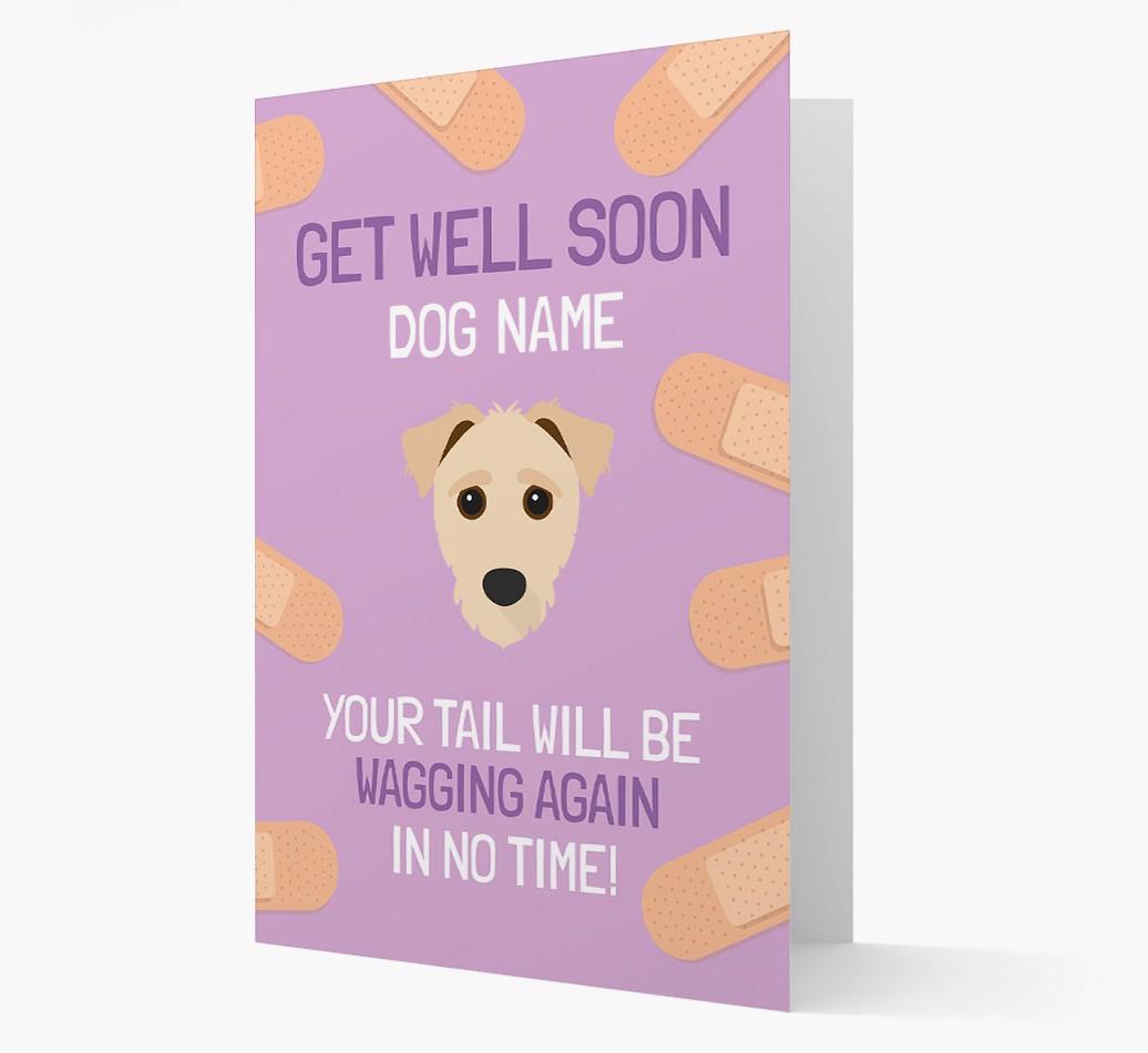 Personalized 'Get well soon {dogsName}' Card with {breedFullName} Icon