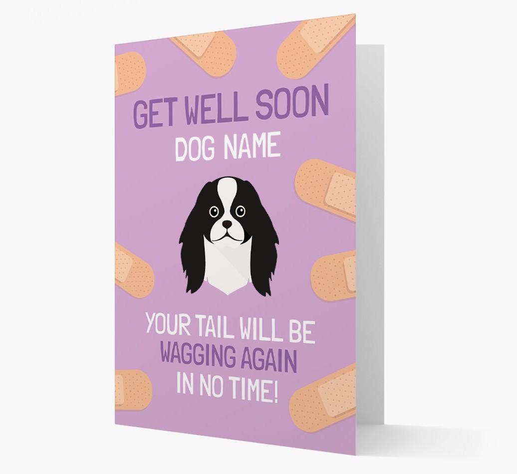 Personalized 'Get well soon {dogsName}' Card with {breedFullName} Icon